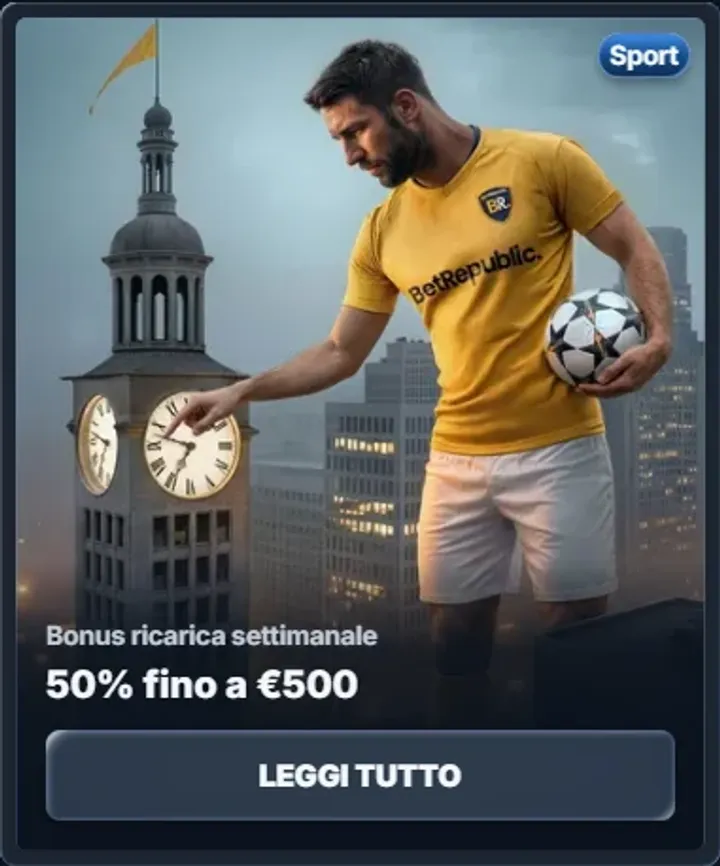 Bonus ricarica settimanale 50 fino a eur500